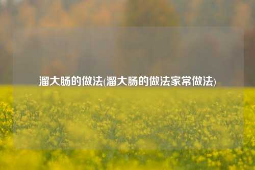 溜大肠的做法(溜大肠的做法家常做法)